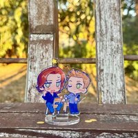 Supernatural Singing Ver Acrylic Stand Sam Winchester Dean Figure Display Spn Anime Goods Collection Desk Decoration Keychain
