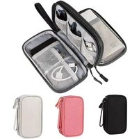 Double Layers Data Cable Portable Travel Organizer Bag Waterproof Double Layer Cable Storage Pouch Carry Case Cord Management