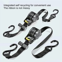 Retractable Ratchet Straps Set, Heavy Duty Cargo Tie Down Belts for Car Truck Motorcycle Luggage Securing 2PCS