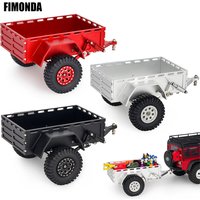1/18 1/24 Aluminum RC Crawler Trailer CNC Machined Utility Trailer with Ball Head Hitch for TRX4M SCX24 Redcat Ascent-18
