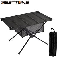 WESTTUNE Camping Folding Table Lightweight 1680D Oxford Roll-Up Table Portable Aluminum Alloy Tourist Tables for Outdoor Picnic