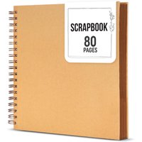 Photo album 10x10-inch DIY scrapbook Album 80-page thick kraft paper Wedding and Anniversary Family memory book (brown)