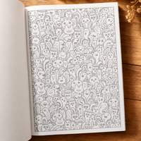 Trace & Color Doodles Book for Teens & Adults, 28 Pages Relaxing Trace-and-Color Activity Book for Stress Relief