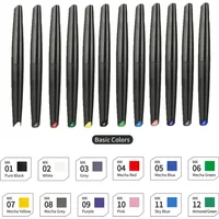 DSPIAE 12 Colors Water-based Soft Tipped Markers Kit Water-Base Metallic Fluorescent Color for Gundam Model Painting DIY Tool