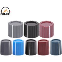 6.4mm en plastique Vintage Marconi Point bouton bouton guitare AMP effet pédale Stomp boîte 1/4 "insert en laiton noir gris rouge bleu