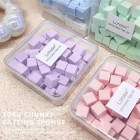 &50Pcs Mini Square Nail Sponge Powder Puff Nails Art Gel Polish Tools Makeup Cosmetic Nail Buffer Block For Manicure Accessories