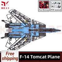 KEJI MOC Grumman F14 F-14 Tomcat Aircraft Plane Technical RC Model Building Blocks Bricks Kit DIY Toys Christmas Gift