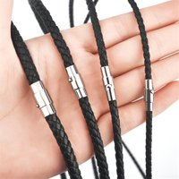 45/50/60cm Black Brown Braid Wax Cord DIY Pendant Necklace Jewelry Making Classic Men's Leather Necklace Choker Jewelry Gifts