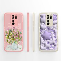 Phone Case For Redmi Note 8 Pro Pretty Lovely Flowers Stars Camera Protection Liquid Silicone Cover For RedmiNote8 8Pro Fundas