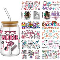 UV DTF Transfer Sticker Nurse Health For The 16oz Libbey Glasses Wraps Bottles Cup Can DIY Waterproof Custom Decals