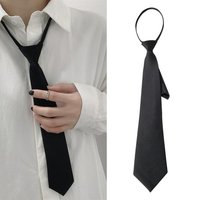 Unisex Tie For Man Woman Zipper Tie Black Clip On Men Tie Security Ties For Clothes Neckties Uniform Suit Ties for Wholesale