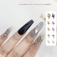 10Pcs/Lot Halloween Star Lightning Shape Style Nail Charms Gold Colorful Rhinestone Metal Decorations Nail Accessories DIY