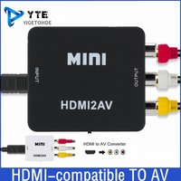 YLGETOHDE HDMI-compatible to RCA Converter AV/CVSB Video Box HD 1080P 1920*1080 30Hz HDMI2AV Support NTSC PAL Output HDMIToAV