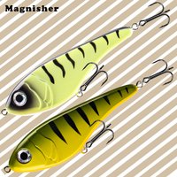 Magnisher 12cm/41.5g Jerkbait Slow Sinking Artificial Fishing Lure for Pike Musky Wobble Rattling Hard Bait Tackle