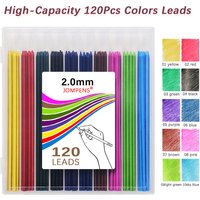 120Pcs/Box Large Capacity Mechanical Pencil Lead 2B 2.0MM 10 Color Replaceable Lead Automatic Pencil Writing Drawing Accessories