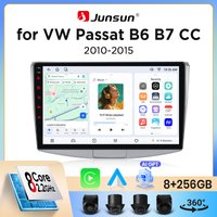 Junsun Bezprzewodowe Radio Samochodowe CarPlay Android Auto do Volkswagen (VW) Passat (B6/B7) / CC (Typ 3C) 2005-2014 z Wbudowanym Wentylatorem Chłodzącym, Nawigacja GPS Android, Odtwarzacz