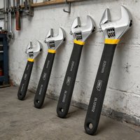 6/8/10/12 Inch Adjustable Wrench Carbon Steel Electroplated Dipped Handle Universal Spanner Large Opening Repair Hand Tools