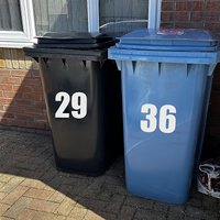 Height of 17-cm/6.7-in Digit Reflective Stickers Sun-proof for Rubbish Bin Numbering Self Adhesive Removable Number Wall Decals