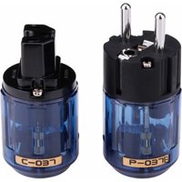Oyaide P-037E / C-037 Schuko Europe EU Power Plug Rhodium Plated IECaudio connector male female plug high fidelity