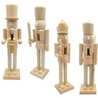 Wood Nutcracker Figurines Paint Your Own Mini Wooden Nutcracker Figure for Table Decor Arts Project Christmas Craft Supplies