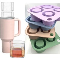 Ice Cube Tray Mold for Tumbler Stanley Cup Silicone Cylinder Ice Cube Maker Mold with Lid For 20oz 30oz 40oz