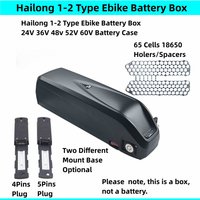 65 pcs 18650 cells Shanshan Big Hailong 1-2 Ebike Battery Box with USB 36V 48V 52V 60V Down Tube Shark Ebike Battery Case