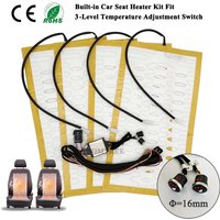 Universal Built-In Car Seat Heater 12V Alloy Wire Heating Heat Pads 3-Level Dual Round Control Switch System With Harness