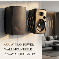 STUDIOFINIX 400W 6.5 Inch Passive Wired Waterproof Speaker 2Way WallMounted with Powerful Bass for Patio Home Pool Deck Backyard