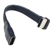 0.05M-2M Type C extension to USB-C bend adapter cable, dual soft ribbon cable, PD cable, charging cable, C-bend flat silicone ca