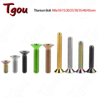 Tgou Titanium Bolt M6x10/15/20/25/30/35/40/45mm Allen for Bicycle Flat Countersunk Head Brake Disc Screw