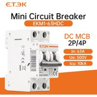 Etek 2p dc 1000v solar mini leistungs schalter 32a 63a dc mcb für pv system EKM1-63HDC