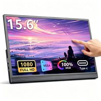 15.6" FHD 1080P 60Hz Portable Monitor, HDMI Type-C External Secondary Display for Laptop PC Gaming & Office Use