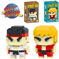 Anime Street Fighter Fighting Game Action Building Blocks KenMasters Hoshi Ryu ABS Kawaii Toys Building Blocks Gift For children