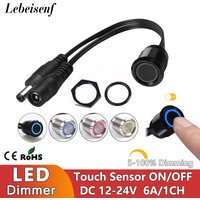 1CH Single Color Dimmer Touch Sensor Controller 72W 144W 6A 12V 24V DC 5.5*2.1mm Plug LED Light Strip Metal Case Embedded Switch