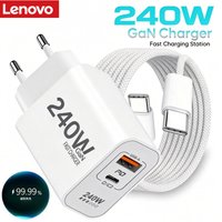Lenovo 240W GaN PD USB-C Ladegerät Schnellladung für iPhone 17 16 15 14 Pro Max Telefon PD 3.0 QC 3.0 USB Typ C für Xiaomi iPad