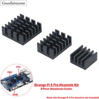 Orange Pi 4 Pro Heatsink Kit – 3-Piece Aluminum Cooler Set with Thermal Pads for Orange Pi 4 Pro (Not Included)