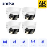 ANNKE 4K 8MP POE Surveillance Camera Dual Lens outdoor poe camera 1/2/4PCS Color Night Vision CCTV Video Security Camera For NVR