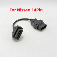 For Nissan 14Pin To 16Pin OBD2 Diagnostic Connector Adapter Interface 14Pin To OBD2 16 Pin Adapter For Auto Car Vehic Cable