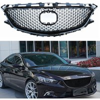 Honeycomb Style Front Grille Racing Grills For Mazda 6 Atenza 2014-2016 Black Replacement Upper Bumper Hood Mesh Body Kit Grid
