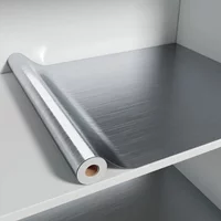 PVC Brushed Silver Removable Wallpaper Decor Film Vinyl Waterproof Oil-proof House Appliance Kitchen Countertop Elevator Sticker