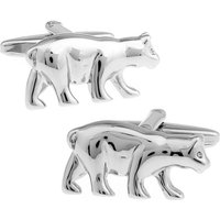 iGame Fashion Cuff Links Silver Color Walking Bear Design Quality Brass Material Animal Cufflinks For Men