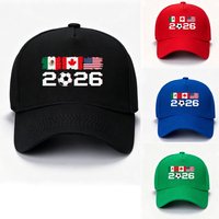 2026 North US Canada Mexico Flags Baseball Cap Unisex Adjustable Casual Sports Soccer Dad Hat Casual Adjustable Sports Fan Hat