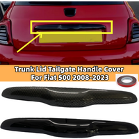3PCS/SET For Fiat Abarth 500 595 695 Car Trunk Lid Tailgate Handle Cover Trim + Front / Rear Logo Badge Grill Strip Cover