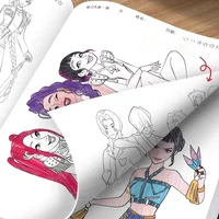 Stress Relief Coloring Book for Adults Kids 36/56 Pages Cute Anime Girls Coloring Pages Relaxing Activity Book Set Birthday Gift