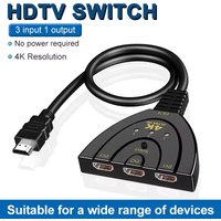 4K 3-Port HDMI-compatible Splitter 3 In 1 Out HD Switcher Selector HD Cable Supports Full HD 4K 1080P 3D Player for HDTV PS3 PS4