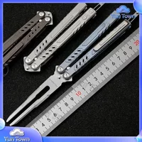 For Maxace Pelican-M Balisong Trainer TC4 Titanium Channel Handle M390 Live Blade 440C Tuning Fork Hand Tool EDC Butterfly