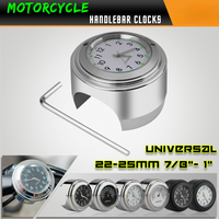 7/8" 22mm Handlebar Motorcycle Clock Waterproof Watch Motocross Racing Thermometer For Harley Honda Yamaha Pit Bike Accessories