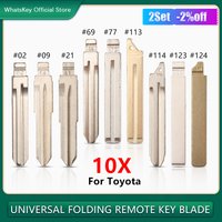 10Pcs No.02 09 21 69 77 113 114 123 #124 TOY43 Flip Remote Key Blade For Toyota Camry Corolla Highlander RAV4 Vios Yaris Crown