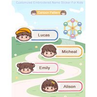 Customized Name Sticker For Kids Clothing School Uniform Embroidery Custom Children's Name Sewing On Bag Hat Clothes Name Label