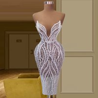 Luxury Cocktail Dresses Sheath V-neck Short Mini Pearls Sexy Homecoming Dresses Haute Couture Customized